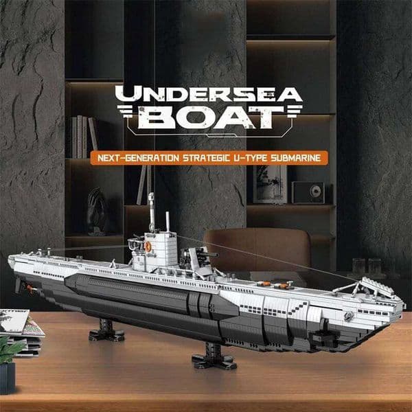 3624PCS U Shaped Submarine Building Blocks Undersea Ship Model Bricks With Base Bracket Desktop Deco Kids DIY Toys Holiday Gifts Z260305