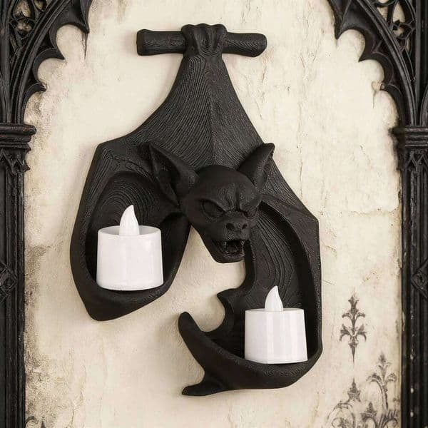 Cross-Border Bat-Shaped Wall-Mounted Double Candelabra For Dark Gothic-Style Wall Decoration Scenario XJ260305