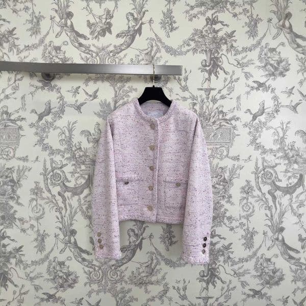 designer Women's Jackets luxury Jackets Spring New Arrival Light Pink Tweed Jacket