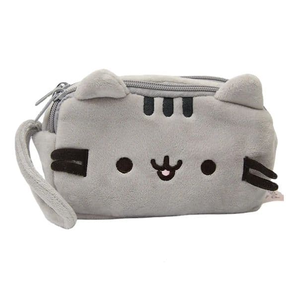 Plush Pencil Case Cute Cat Makeup Bag Large Capacity Portable Plush Animal Stationery Storage Pouch Zipper Closure Pen Case 260304