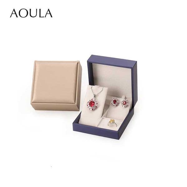 Jewelry Set Box Earring Ring Bracelet Necklace Display Case PU Leather Small Jewelry Gift Storage Box for Travel Valentines Day Z260306