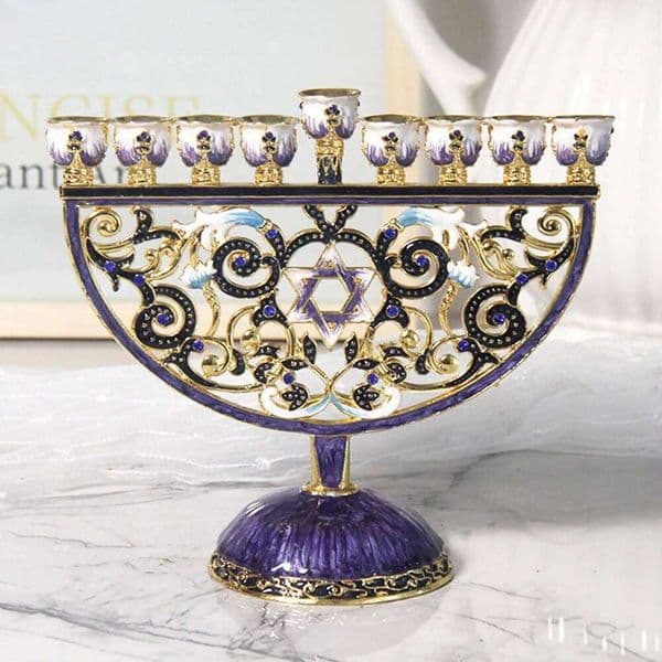 Menorah Candelabra Candle Holder Candlestick Hand Painted Home Decoration Party Festival Candleholder XJ260305