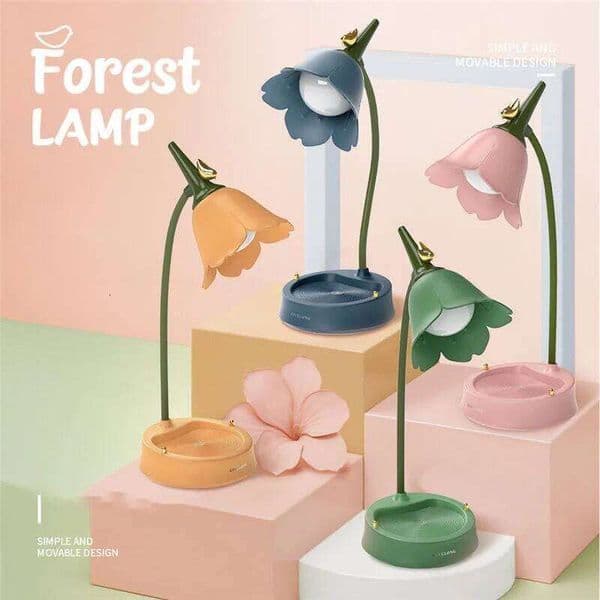 Flower LED Desk Student Bedroom Room Lighting Touch Reading Eye Protection Multi-function Lamp Table Light 26Y0206 26Y0306