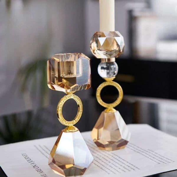 Crystal Champagne Color Decoration Home Metal Aromatherapy Candle Holder Creative Atmosphere Photo XJ260305