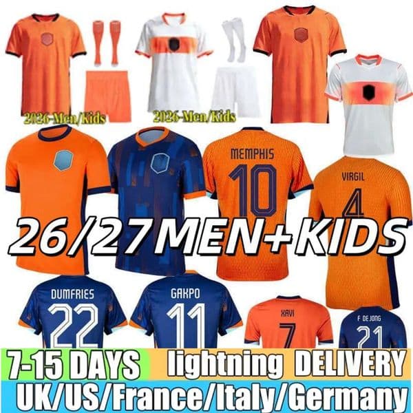 2026-2027 He Lans lNational Team Football Jersey Virgil van Dijk Matthijs de Ligt Frenkie de Jong Memphis Depay Cody Gakpo Shirts for adults and children aged 25-26