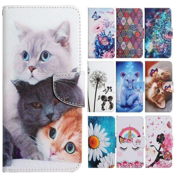 Wallet Phone Book Case for Funda Y33S Y21S Y12S Y20i Y15 Y12 Y17 Y11 Y20 Cases Cute Girl Cat Flip Leather Cover Card Holder H260305