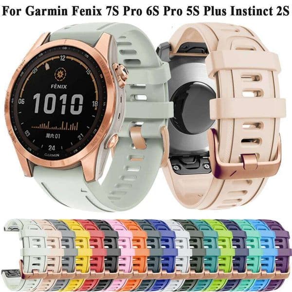 New 20mm Silicone Watch Strap Garmin Fenix 6S 6SPro 5S Plus 7S QuickFit Bracelet For Instinct 2S Replacement Watchband Belt H260305