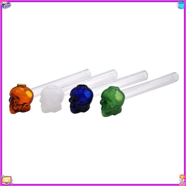 Thick Heady Skull shape Glass oil burner Pipe Bubbler Tube Mini Smoking Hand Spoon Pipes Dry Herb Tobacco Bowls Small