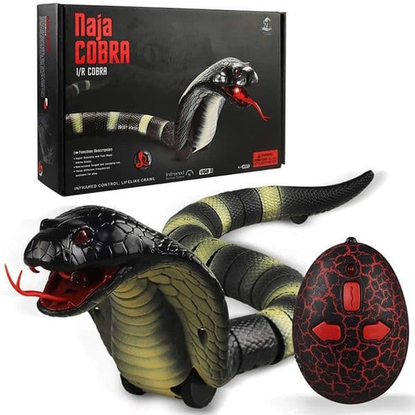 RC Snake Realistic Snake Toys Infrared Receiver Electric Simulated Animal Cobra Viper Toy Joke Trick Mischief For Kids Halloween 260304