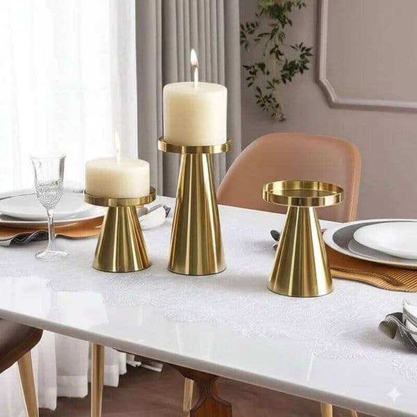 Holders Pillar Candles,Small Metal Stick Candle Holder for Wedding,Dining Room Table Centerpiece,Holiday Decor XJ260305