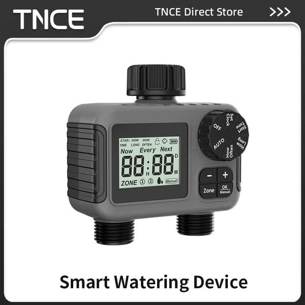 TNCE 1/2Way Sprinkler Timer Programmable Garden Irrigation Watering System Irigation Controller for Lawn Yard Drip Systems IPX5 260304