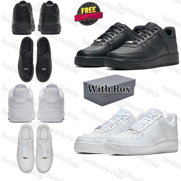 Free Shipping With Box Designer 1s airforc forces1 af1s one sneakers forc airforcee running shoes trainers for mens womens Triple white sports runners size 36-47