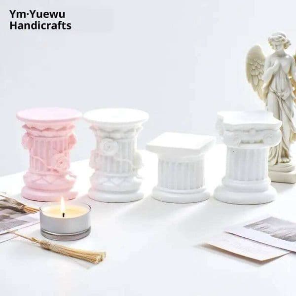 PeaceRoman Pillar Greek Column Statue Pedestal Candlestick Stand Figurine Indoor Home Dinning Room Garden Scenery Decor XJ260305