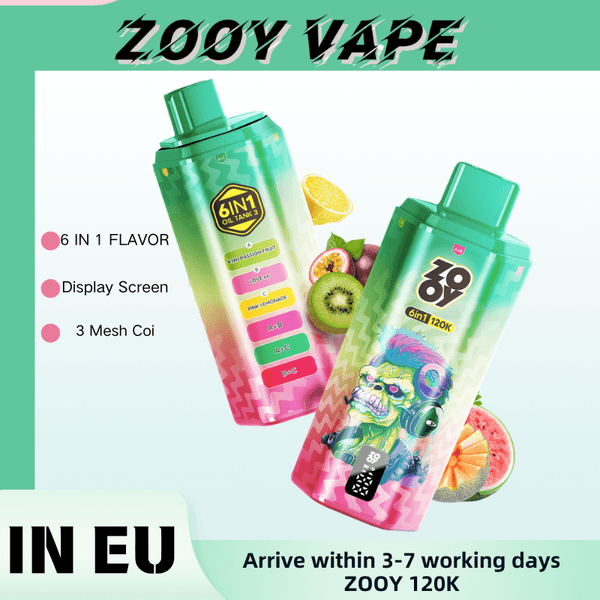 Jednorazowe papierosy ZOOY 6 IN 1 120K Puffs 3Mesh Coil Adjustable Airflow 150K 80K 70K 60K 3 In1 50K 180K Smart Display Nic 2% 3% 5% Vaper Disposable Vape 45K In EU