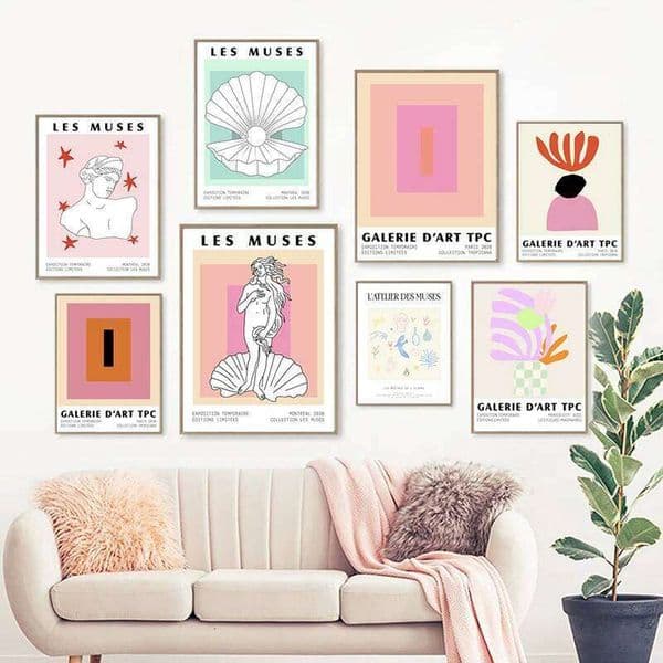Matisse Abstract Artwork Painting Prints Pink Red Color Block Picture Museum Wall Art Canvas Poster Bedroom Living Room Decor 26Y0306