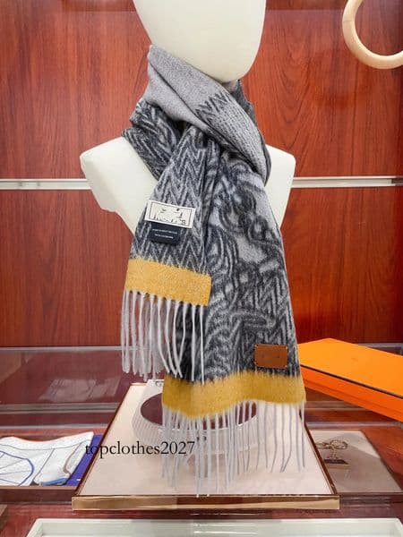 2026 180*30cm H designer Men Cashmere Long for Real Women 100% genuine leather logp Double-sided cashmere couple long Scarf Gift