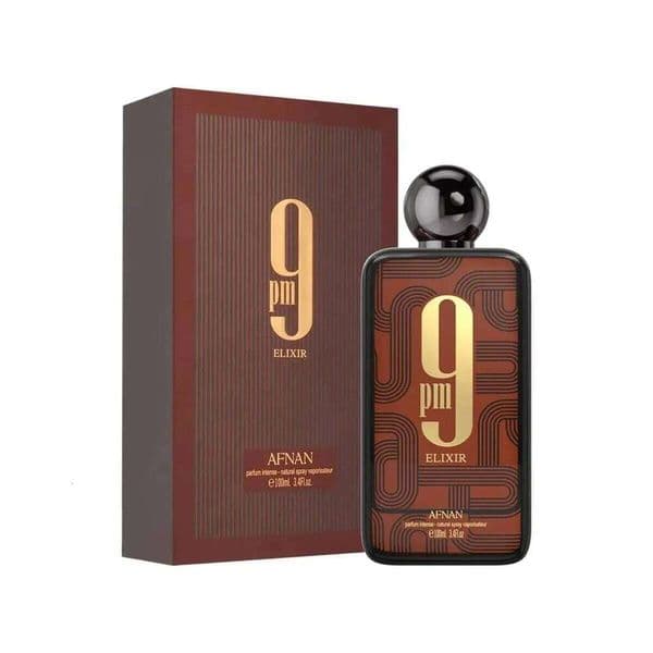 9PM Elixir Eau De Parfum Warm Spicy Leather Fragrance with Nutmeg Cardamom Vanilla Long Lasting Perfume Evening Sensual Scent 26H0306
