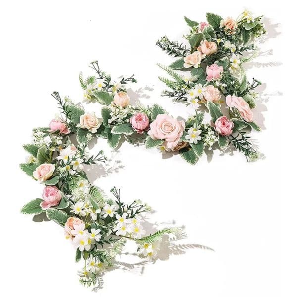 Artificial Rose Flower Vine 175cm Peony Daisy Floral Garlands for Wedding Party Decor Outdoor Table Centerpiece Valentine Day 260305