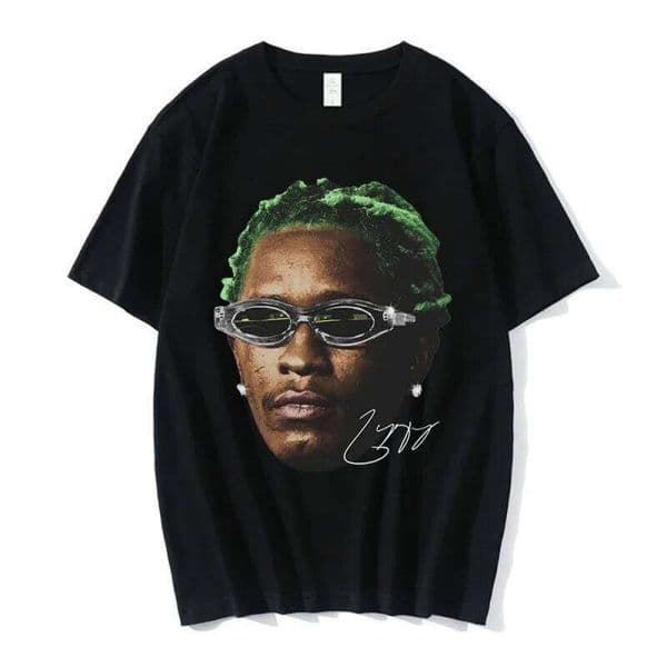 Young Thug Rapper Graphic T-Shirt Street Style Polyester Short Sleeve round Neck Hip Hop Personality Cross-Border European Code S26