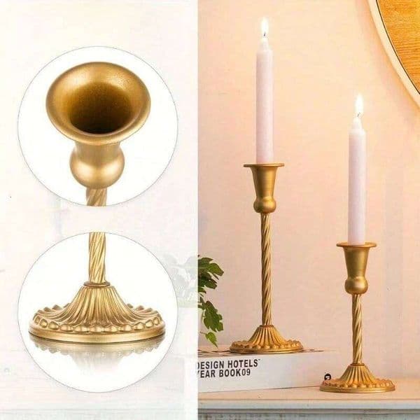 Metal Candle Holder Iron Art Candlestick Dining Table Wedding Romantic Decor Finish for Home and Office Party Ornaments XJ260305