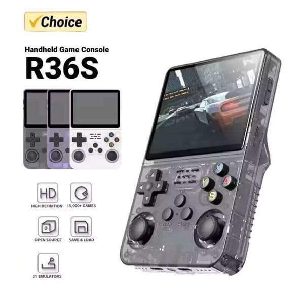 R36S Open Source Video Game Console 64GB/128GB 3.5 Inch I Screen Portable Orange Linux System Pocket Player with 15000 Games 26Y0304