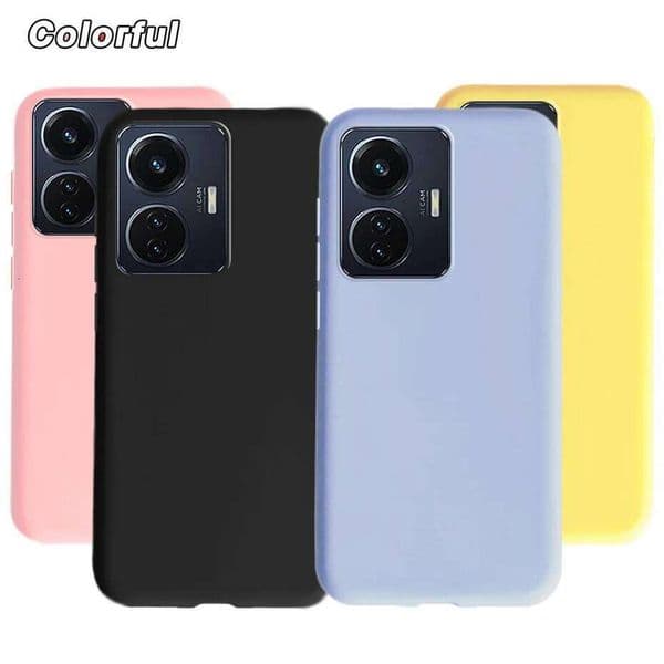 4G 2022 Liquid Silicone Soft TPU Phone Case Back Cover For Y55 5G Y55s Y75 Y72t T1 IQOO Z6 44W Bumper Shells H260305