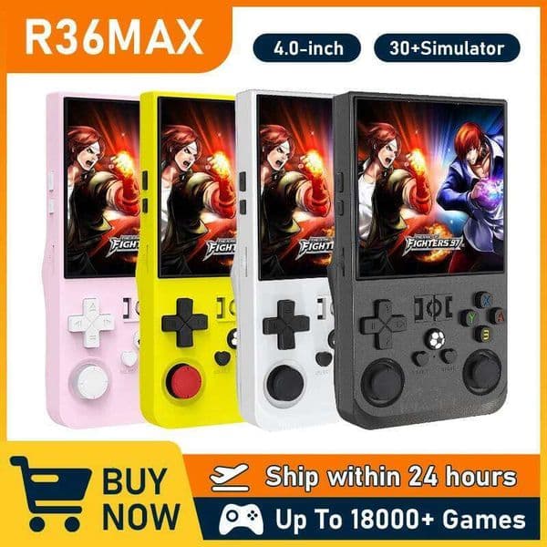 R36MAX Retro Handheld Video Game Console Open Source Linux System 4.0Inch I Screen 64G 128G Portable Pocket Player Kids Gifts 26Y0304