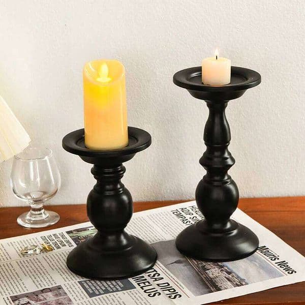 1 Piece: Simple Retro Black Iron Candle Dinner Dining Table Holder Romantic Decoration XJ260305