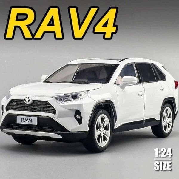 1:24 RAV4 Alloy Cruiser LC80 Model Toys Sienna Diecast Car Doors Opened Sound Light Pull Back Miniature Vehice Birthday Gift Kid C260305