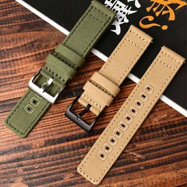 Quick Release Canvas Watch Straps Nylon Band 18mm 19mm 20mm 22mm Brushed Buckle Watchbands Suitable For Smartwatch Aaccessories H260305