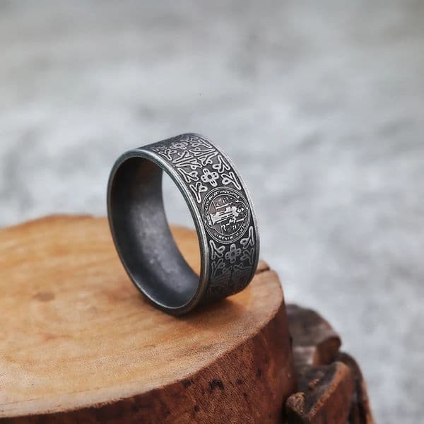 European and American Style Viking Retro Exorcist Personalized Mens Ring Stainless Steel Ring 260302