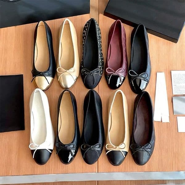 Paris Brand Designer High End Quality Women's Patchwork Round Toe Ballet Flats For Formal Wear Fashionable And Elegant Single Shoes Classic And Versatile