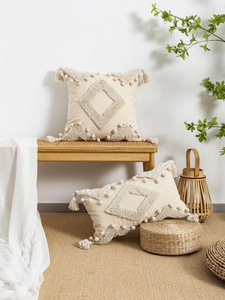 Pillow Case 1pc beige pearl diamond shaped pillow cover with European and American style tufting technology used for sofas beds bedrooms 260306