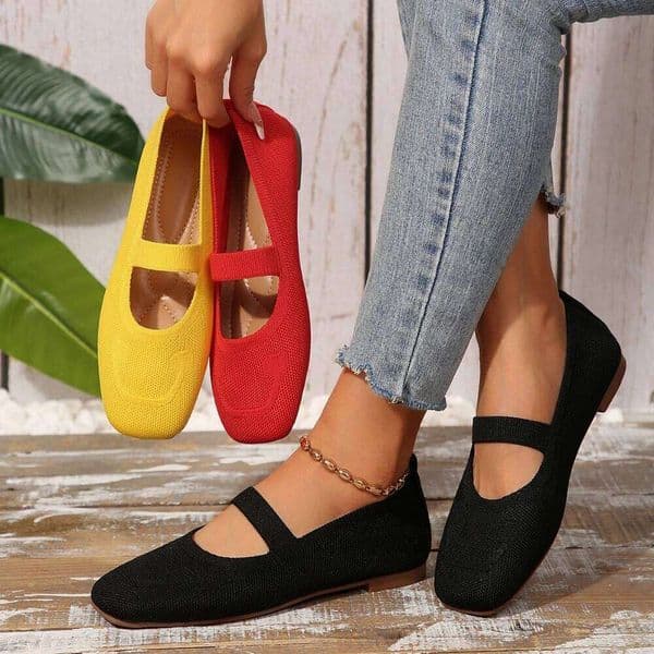New Fashionable Women's Loafers Retro Breathable Casual Comfortable Square Toe Shallow Mouth Women Flat Shoes