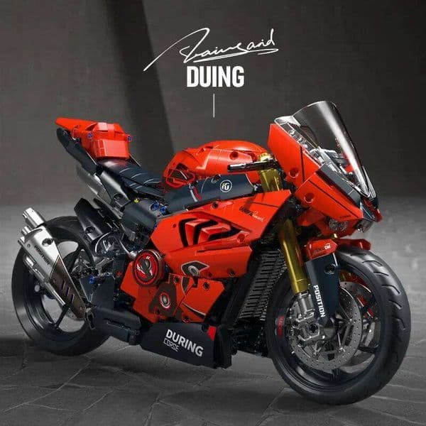 ToylinX 1:5 Motorcycle Building Blocks Set 2024pcs Technical Racing Super Motorbike Model Kids DIY Assembled Toys Gifts For Boys Z260305
