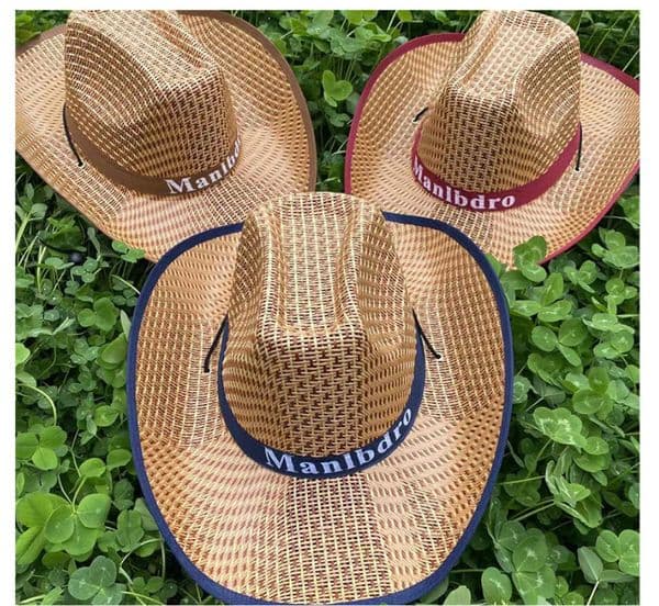 Summer men's and women's sun-protective brimmed hats for shade, woven broad-brimmed hats with flat tops, straw hats with wide brims, large headbands for beach and sand,