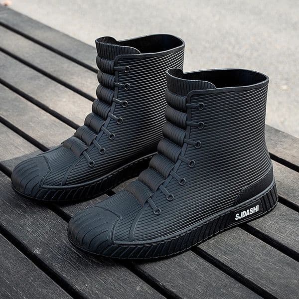 Versatile Casual Shortbarreled Waterproof Shoes Men Women Lined With Fleece Warmth Antislip Wearresistant Outdoors Rain Boots 260307BJ