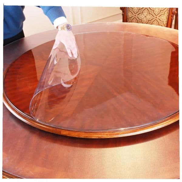 Round Transparent Soft Plastic PVC Tablecloth Waterproof Oilproof Living Room Dining Tables Kitchen Desk Protector Home Decor 260304
