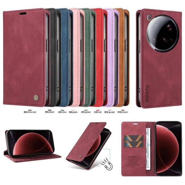 YKT Magnetic Leather Wallet Flip Cover For 11 12 13 14 15 11T 12T 13T 14T Pro Ultra Lite Silm Design | Premium Case H260305