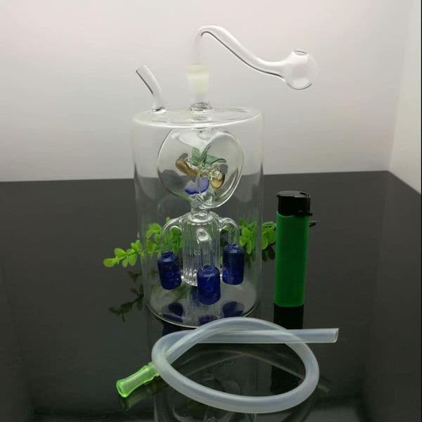 New Glass Smoking pipes hookah Oil Burner Pipes Smokings Super sized windmill with four claws and silent filtering glass water bottle