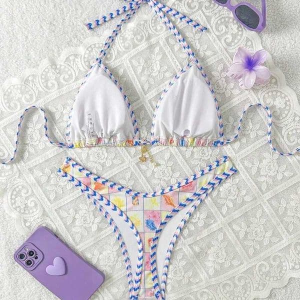 Women's Swimwear women's swimsuit, fresh and stylish printed two-piece bikini, sexy new bikini swimwear