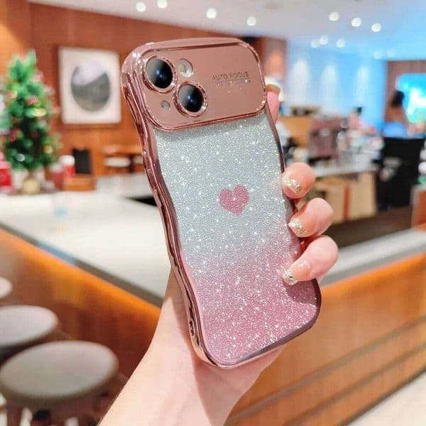 Wave Phone For iPhone 16E 13 12 11 Pro Max 16 15 14 Plus Case Large View Window Anti-fall Protective Cover H260305
