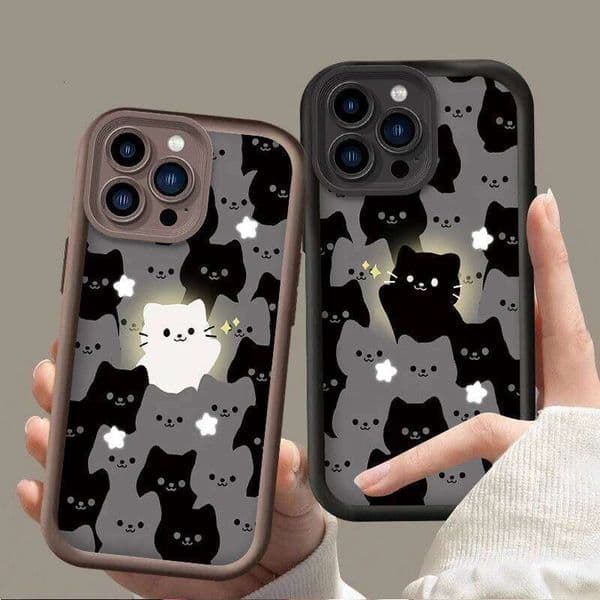 Lovely Cartoon Cat Couple Case for Note 13 14 14S 11 Pro Plus 5G 12S 11S 10S 10 9 14C 13C 12C 12 4G A3 A3X H260305