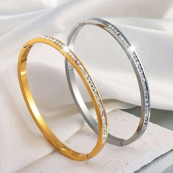 Single Line Square Zircon Bracelets for Women Girls,18K Wateproof Bangles Bracelets,Dainty Female Jewelry Gifts to Wife Mom Z260306