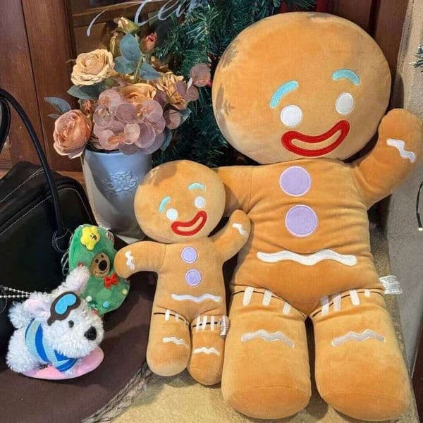 Adorable Gingerbread Plush Toy Soft Stuffed Biscuit Doll Cookie Man with Smile Face Plushies Cute Gift Girl Christmas Decor H260305