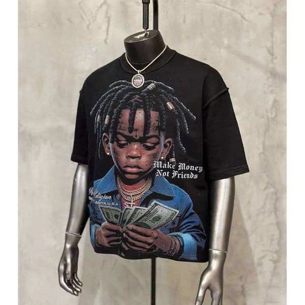 Humor Printed Funny Child Pattern Gothic Breathable Short-Sleeves Couple's Harajuku Black Simple Y2k Flash Design T-Shirts Q260306