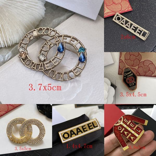 Brooch Classical Letter Gold Crystal Jewelry Tone Copper Designer Brooches High Quality Men Womens PearlBrooch Christmas Gifts Will Not Fade with Size