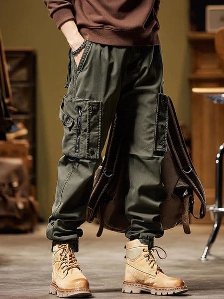 Multipockets Ribbons Bandage Tactical Techwear Cargo Pants Mens Harajuku Punk Hip Hop Joggers Pantalons Casual Streetwear 260307
