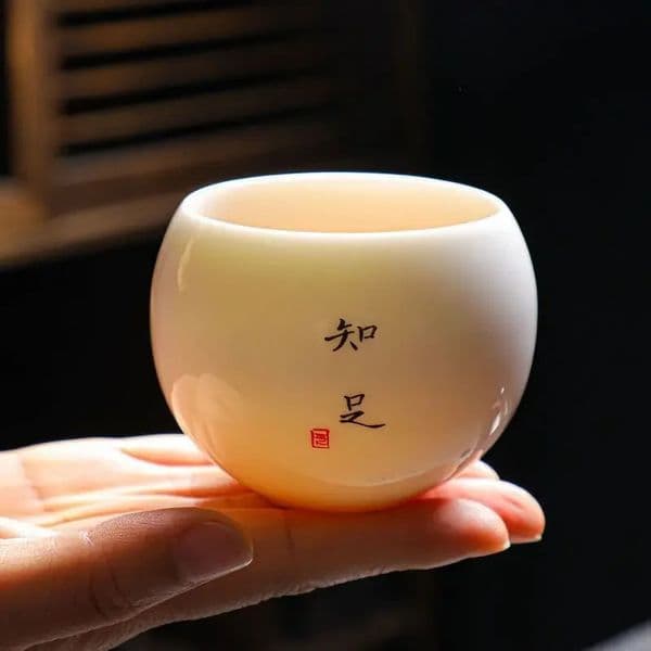Dehua Lamb Jade Porcelain Tea Cup Ceramic Tea Cup Tea Set Japanese Dragon Egg Cup Kung Fu Single Cup Master Cup Drinking Bowl 260227BJ