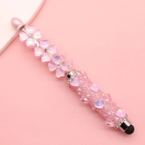 18Pcs DIY Bead Pen Ballpoint Pen Touch Screen Stylus with Diamond-Filled Heart Ideal for Weddings Gift Sets Ballpoint pen 260305